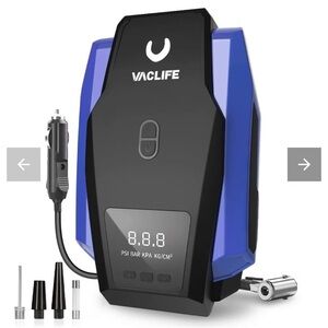VacLife Portable Air Compressor - Black and Blue